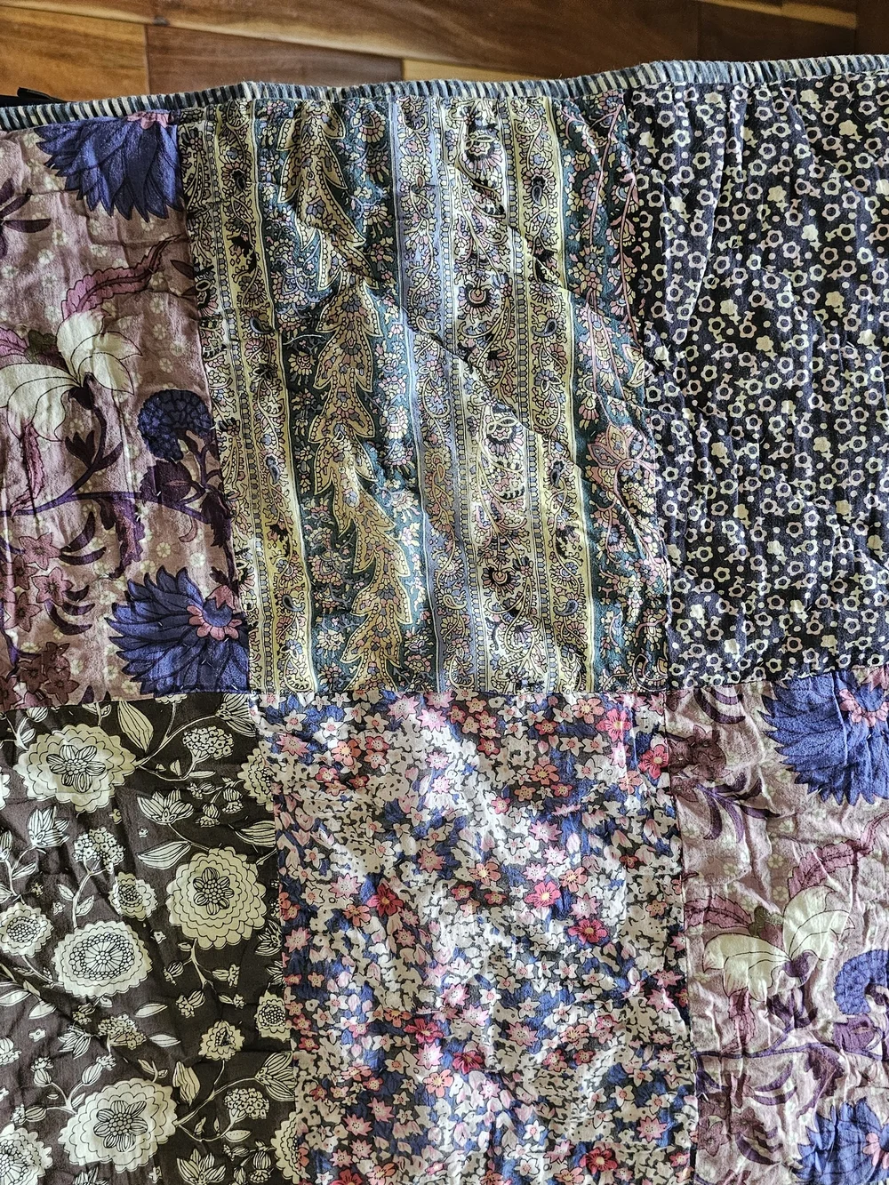 The Company Store Blue and Pink Floral Patchwork Set/2 Shams